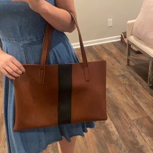 Vince camuto brown and black tote bag
